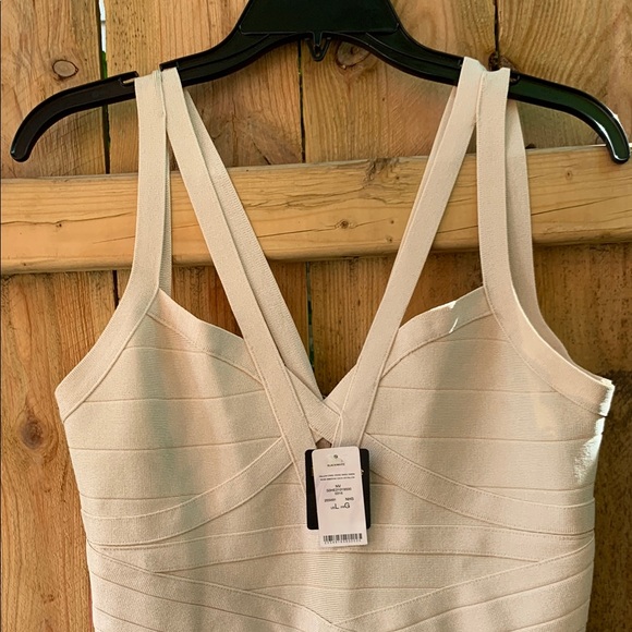 bebe Cream Bandage Dress - Picture 2 of 6